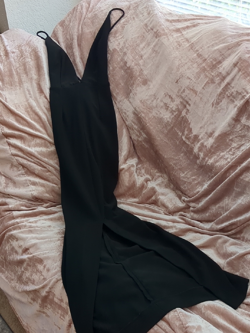 Elegant Black Maxi Dress with Deep V Neck